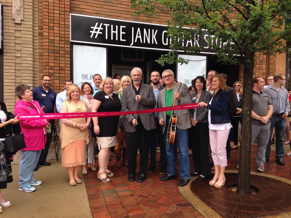 The Jank Guitar Store St. Charles Grand Opening 2015 ribbon cutting ceremony.