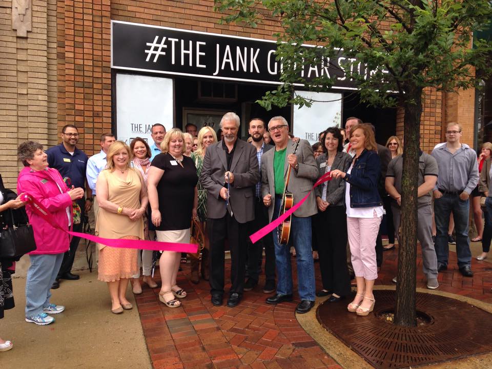 The Jank Guitar Store St. Charles Grand Opening 2015 ribbon cutting ceremony.